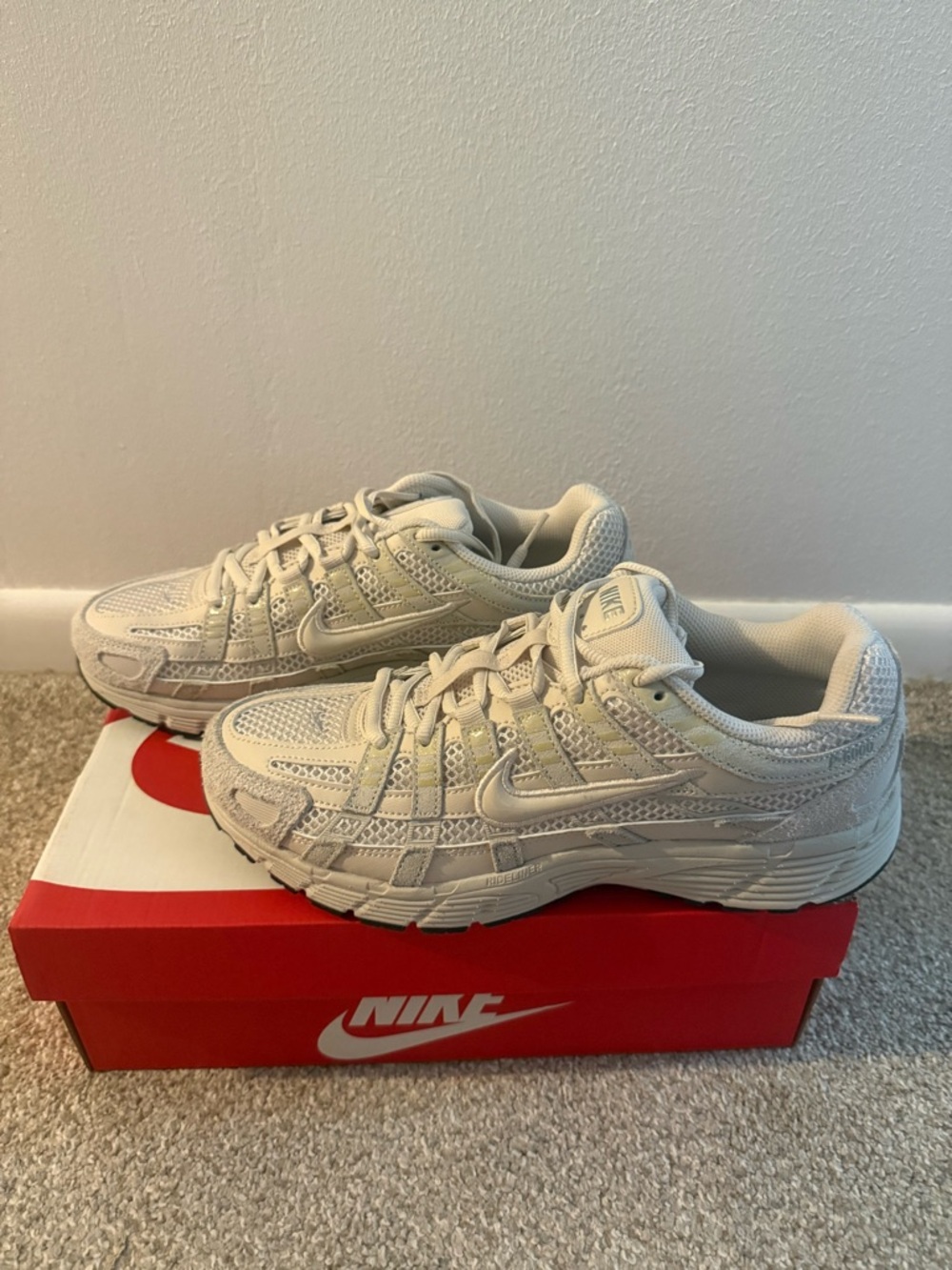 Nike P-6000 Men's Cream/Tan Mesh Trainer Sneakers